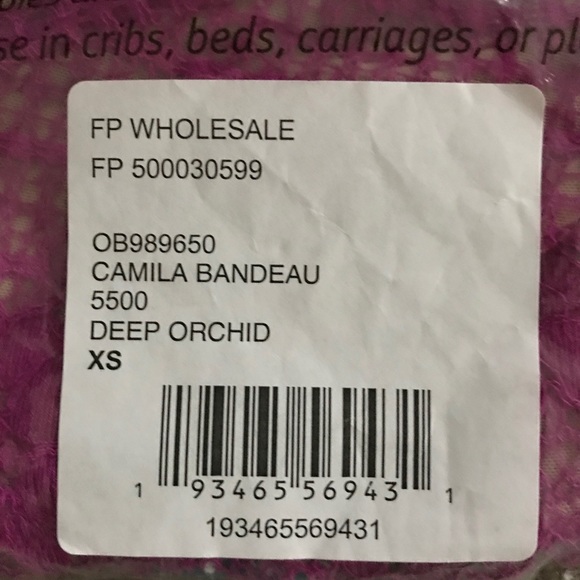 NWT FREE PEOPLE ‘Camila’ Bandeau Deep Orchid XS - Picture 4 of 6